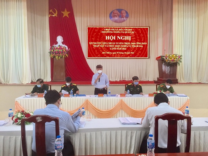 Thị xã Hòa Thành xét duyệt nghĩa vụ quân sự năm 2022